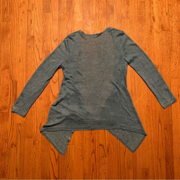 Eileen Fisher Linen Button Up Asymmetrical Cardigan Sweater with Silk Tank Top - Picture 5 of 16